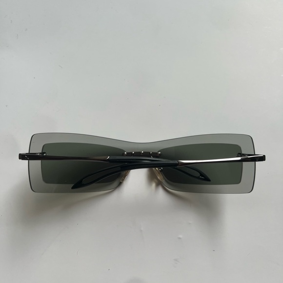 EXALT Vintage Shield Diego Sunglasses Silver/Black NWOT - Picture 2 of 2
